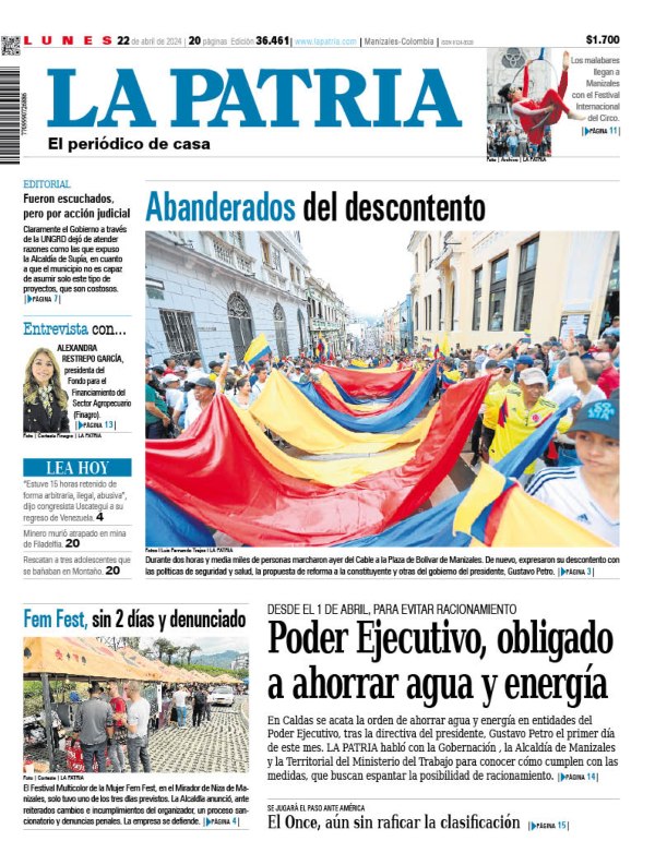 Portada 22 de abril del 2024