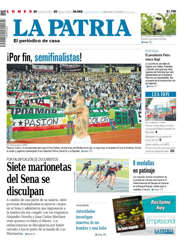 Portada 29 de abril del 2024