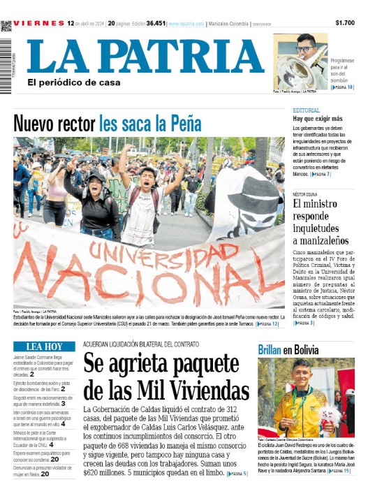 Portada 12 de abril del 2024