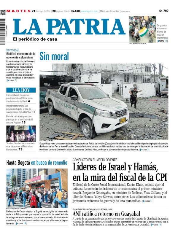 Portada 21 de mayo del 2024