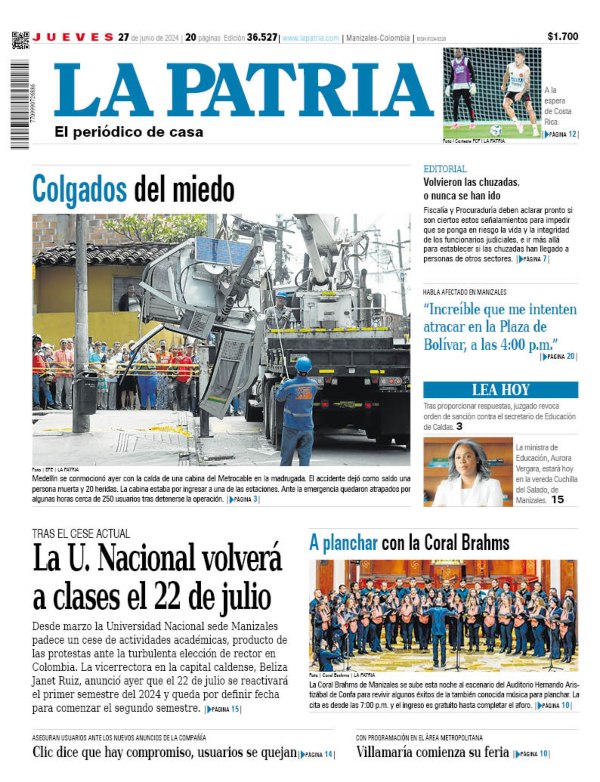 Portada 27 de junio del 2024