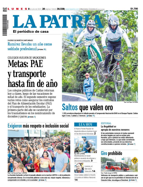 Portada 8 de julio del 2024