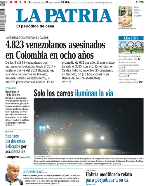 Portada 19 de agosto del 2024