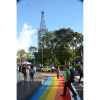 En el sector de El Cable, a un costado de CAI de la Policía, pintaron esta semana el arcoíris de la bandera LGBTI. En el sector de El Cable, a un costado de CAI de la Policía, pintaron esta semana el arcoíris de la bandera LGBTI.