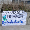 Esta pancarta de apoyo, para con la entidad, todavía permanecía ayer en una sede de la EPS (carrera 23 No. 48 - 22).