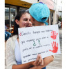  Las agentes educativas recorrieron ayer la Avenida Santander, desde el Parque de la Mujer hasta la sede del Instituto Colombiano de Bienestar Familiar (ICBF). 