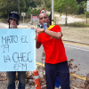 El grupo de manifestantes recorrió ayer las calles del municipio.