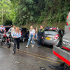 En la antigua vía Manizales - Chinchiná se presentó un choque entre un carro cisterna y varios automóviles.