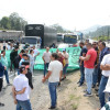 Así se veía el paro camionero en el sector de Maltería, en Manizales, en la tarde del martes (3 de septiembre).