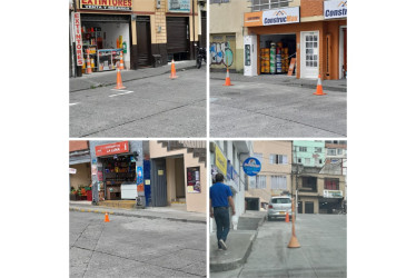 Puntos del barrio San Jorge donde los comerciantes ubican los conos. 