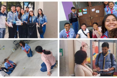 Jóvenes de los grupos scout Polaco XXVII y Amigoniano Fortiori XXXVI se reunieron en el sector del Cable para generar consciencia sobre el cuidado del medioambiente en la ciudad.