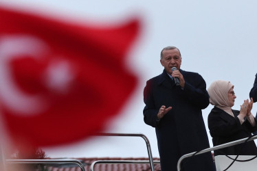 Recep Tayyip Erdogan es el presidente turco desde el 2014. En la foto, el líder político dando su discurso de victoria en Estambul.