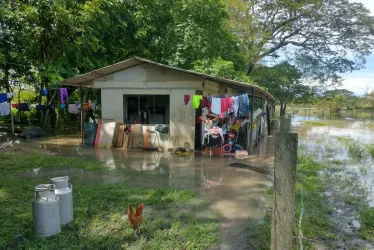 La inundación afectó a cerca de 100 familias de la zona rural de La Dorada. 