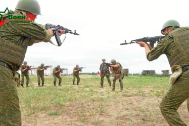 Entrenamiento del grupo Wagner a los soldados de Bielorrusia.  