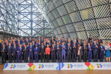 Los dirigentes y representantes de los Estados miembros de la Celac y la UE reunidos esta semana en Bruselas.