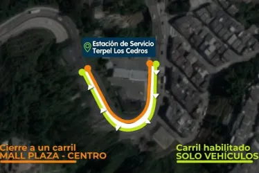 Esta es la curva en el carril de subida hacia la Universidad Autónoma en la que se adelantarán los trabajos.