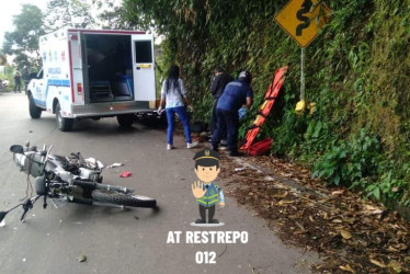 El choque entre las dos motos ocurrió en el sector de Los Chorros, entre Manzanares y Marquetalia.