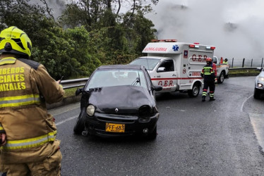 El accidente de tránsito en la vía Manizales-Alto de Letras. 