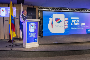 Carlos Camargo, defensor del Pueblo durante la presentación de la app Contigo.