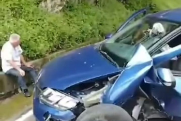 Dos lesionados en accidente en la vía Chinchiná-Santa Rosa