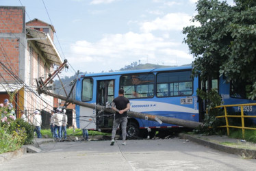 Sitio del accidente en el barrio Bengala de Manizales.