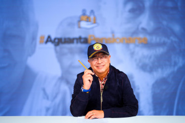 El presidente, Gustavo Petro, durante su alocución este miércoles. 