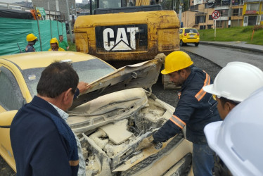 Este es el taxi afectado en Los Cámbulos. 