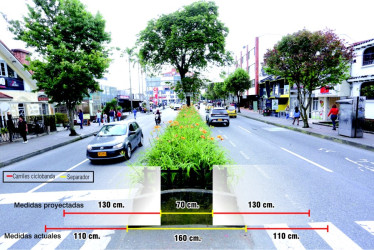 Estas son las medidas actuales y las proyectadas por la Alcaldía en la avenida Santander.