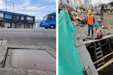 El pasado 1 de julio, DENUNCIE publicó las tapas que causaban molestia entre los conductores (izquierda). La Chec adelanta reparaciones en este punto.