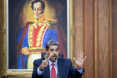 El presidente de Venezuela, Nicolás Maduro, habla durante una rueda de prensa este miércoles, en el Palacio de Miraflores en Caracas.