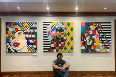 Obras de Bruno Ángel expuestas en el Club Manizales.