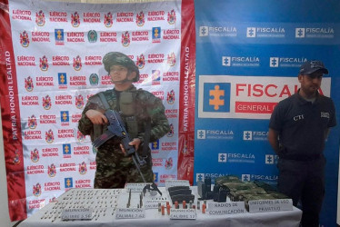 El Ejército y la Fiscalía lograron ubicar un depósito ilegal de armas en zona rural de Aguadas (Caldas). Pertenecerían al grupo delincuencial Los Mesa.