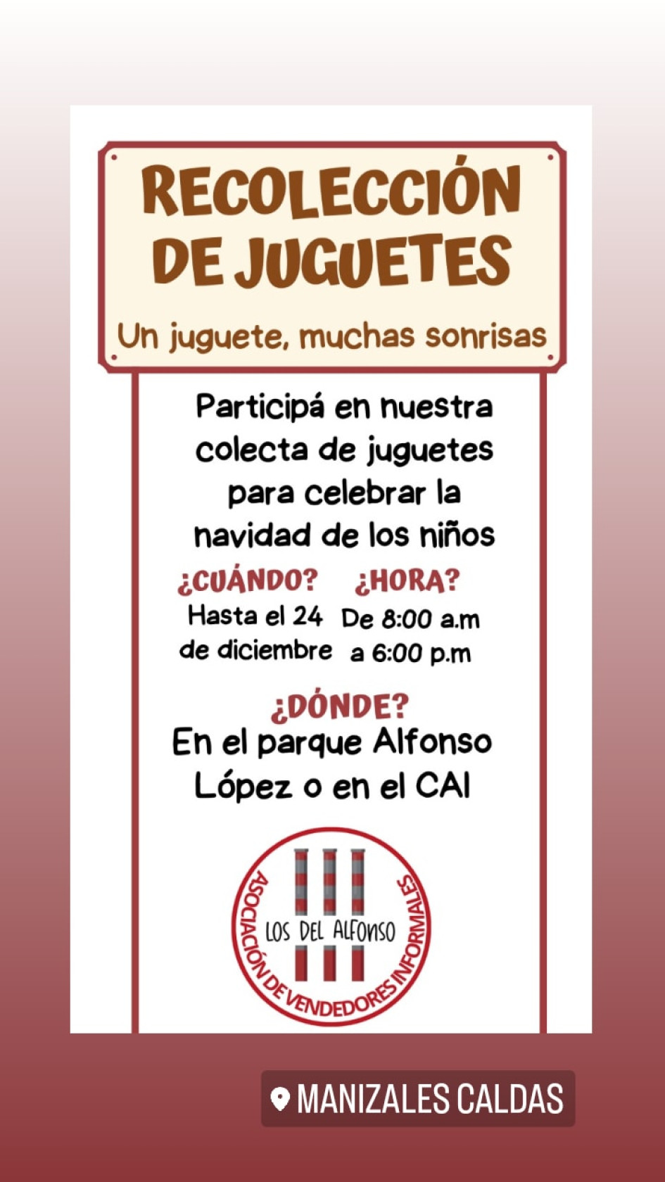 Recolección de juguetes en Manizales Recolección de juguetes en Manizales