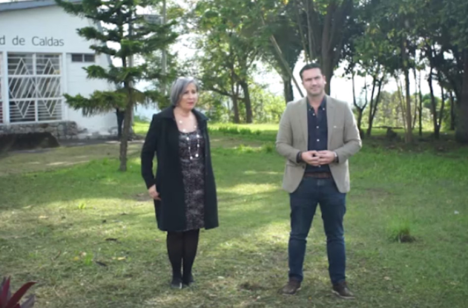 Luisa Fernanda Giraldo Zuluaga, rectora (e) de la Universidad de Caldas, y Alejandro Arango Castro, gerente de Infimanizales. Luisa Fernanda Giraldo Zuluaga, rectora (e) de la Universidad de Caldas, y Alejandro Arango Castro, gerente de Infimanizales.