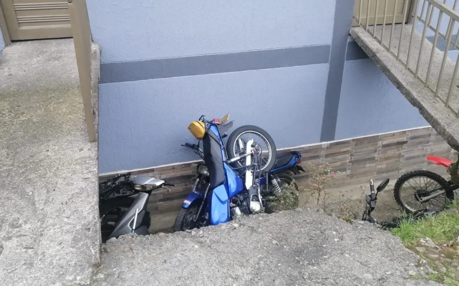 La moto accidentada. La moto accidentada.