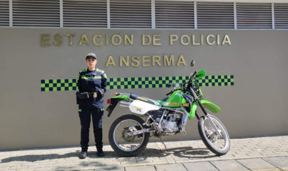 ​​Moto recuperada por la Policía en Anserma (Caldas)
