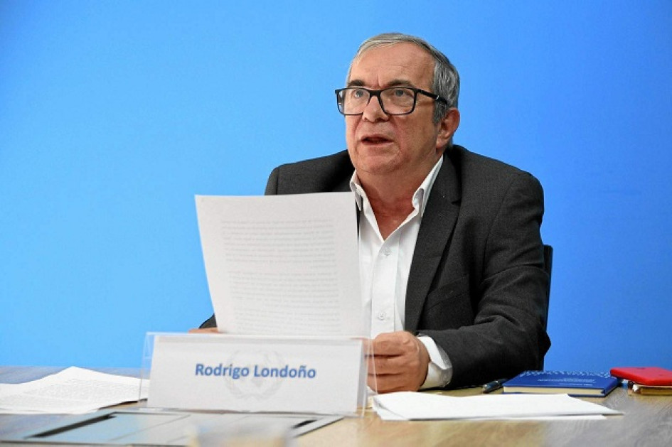 Foto | @MisionONUCol | LA PATRIA Rodrigo Londoño, que en su época de guerrillero era conocido como Timochenko, intervino por videoconferencia.