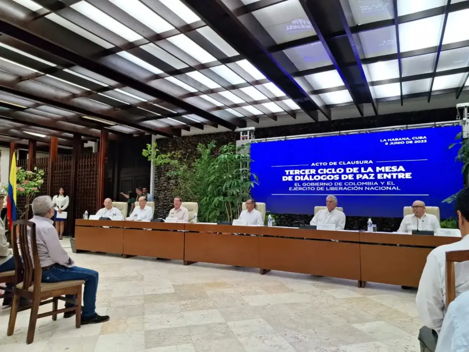 El cierre del tercer ciclo de negociaciones del Eln y el Gobierno en La Habana (Cuba). El cierre del tercer ciclo de negociaciones del Eln y el Gobierno en La Habana (Cuba).