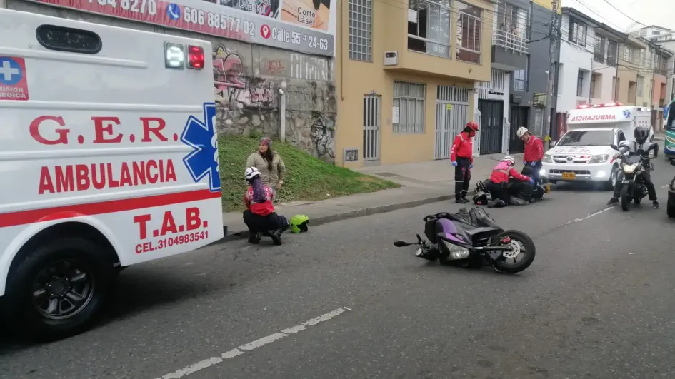 El sitio del choque entre las dos motos. El sitio del choque entre las dos motos.