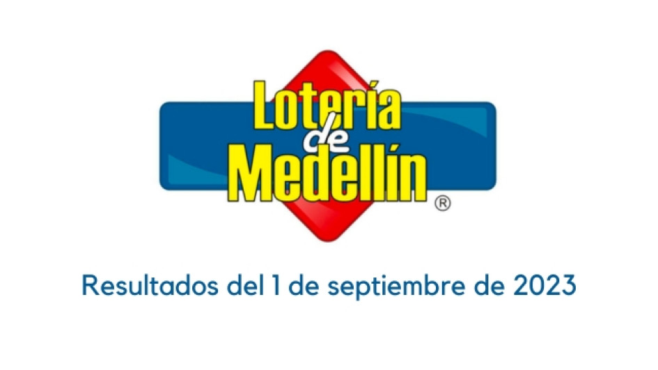 Logo de la Lotería de Medellín con un texto abajo que dice "Resultados del 1 de septiembre de 2023"
