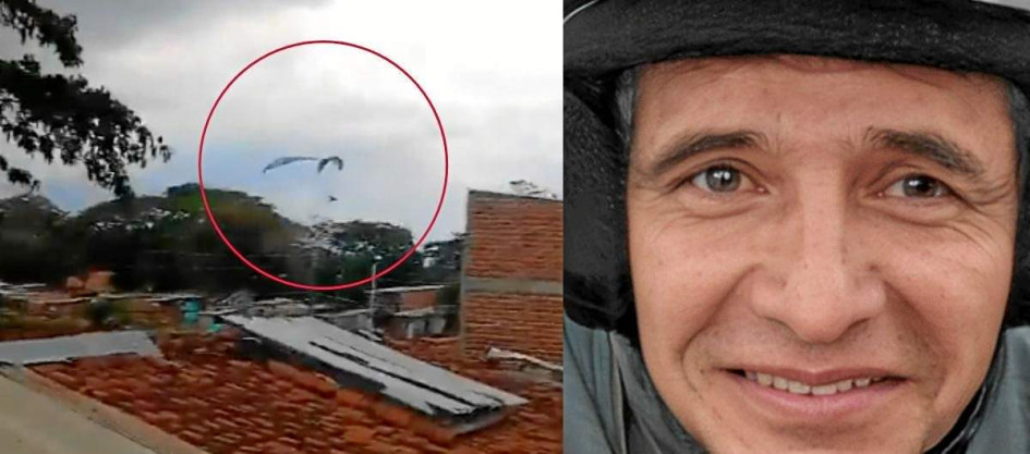 Reproducción | LA PATRIA El parapentista fue acribillado apenas tocó tierra. Reproducción | LA PATRIA El parapentista fue acribillado apenas tocó tierra.