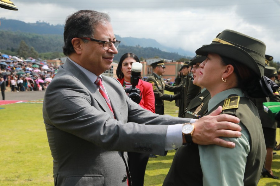El presidente, Gustavo Petro, en la ceremonia de ascenso de mandos del nivel ejecutivo y patrulleros de la Policía. El presidente, Gustavo Petro, en la ceremonia de ascenso de mandos del nivel ejecutivo y patrulleros de la Policía.