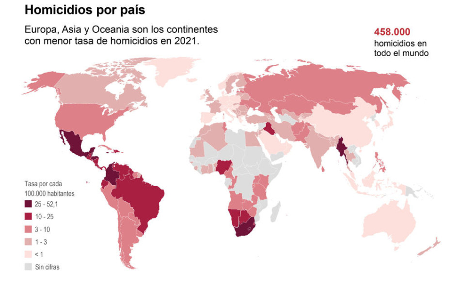 Desciende el número de homicidios en el mundo, pero Colombia tiene una tasa preocupante. Desciende el número de homicidios en el mundo, pero Colombia tiene una tasa preocupante.