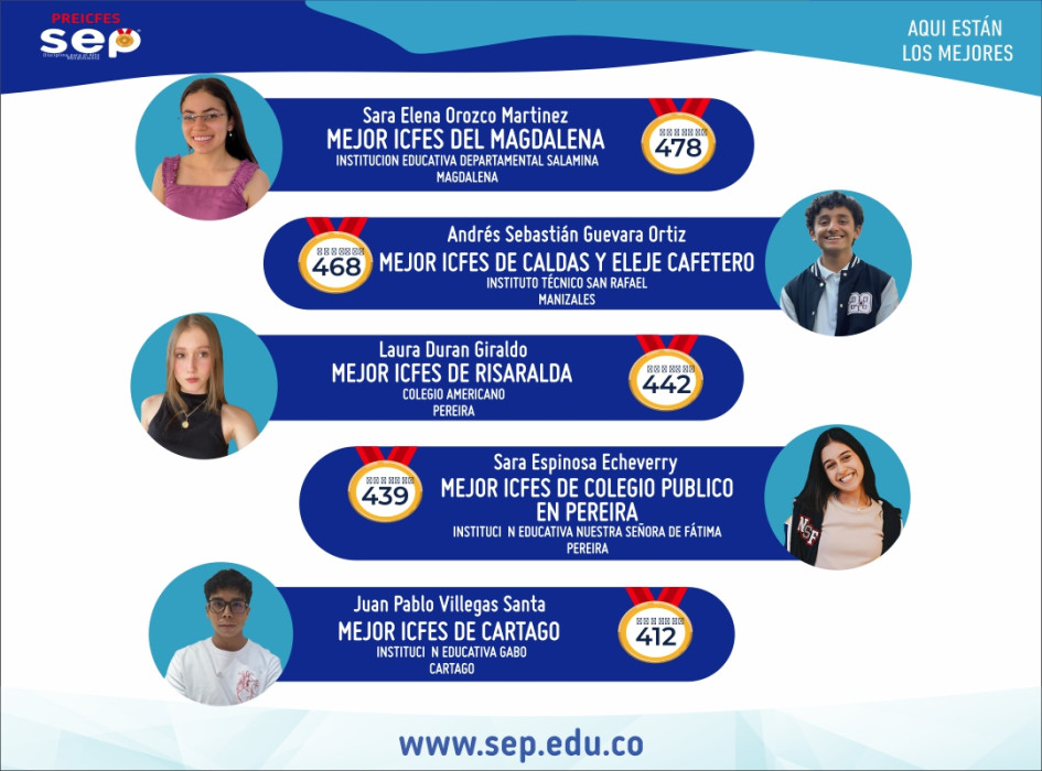 Preicfes SEP, el mejor de Caldas y Colombia: cinco primeros lugares en todo el país