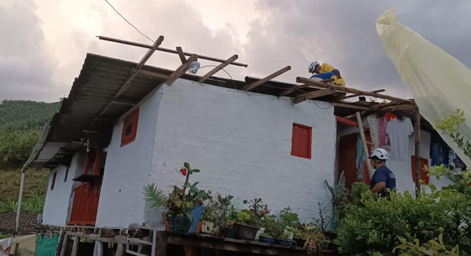 La granizada en Pácora dañó los techos de varias casas.