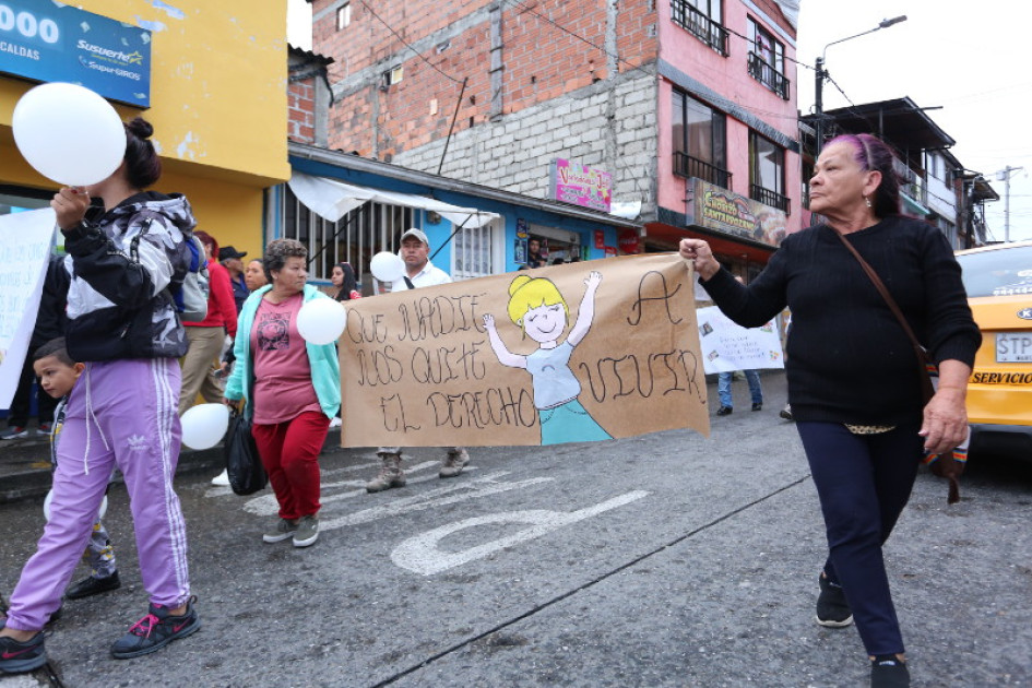Líderes y habitantes de la comuna Nuevo Horizonte elevaron mensajes de protección infantil.
