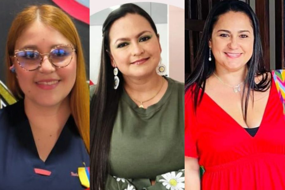 Nataly Giraldo Higuita, Sandra Milena Tobón y Martha Lucía Giraldo. 