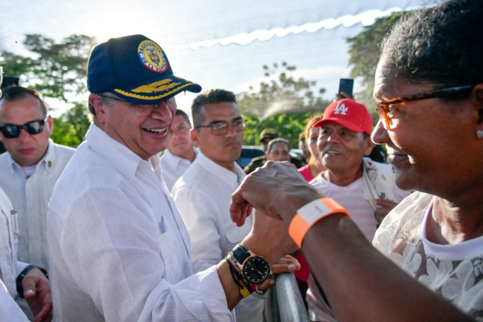 El presidente, Gustavo Petro El presidente, Gustavo Petro, estuvo este sábado en Santa Bárbara de Pinto (Magdalena) en un acto de entrega de tierras.