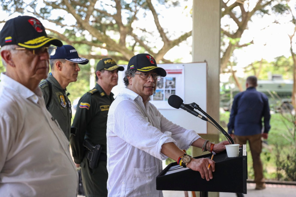 El presidente de la República, Gustavo Petro, visitó este viernes la base militar de Puerto Jordán en Arauca. El presidente de la República, Gustavo Petro, visitó este viernes la base militar de Puerto Jordán en Arauca.
