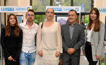 Rubén Dario Gil, Administrativo y Financiero de LA PATRIA; Mario Leandro Vanegas Valencia, ganador en la categoría Paisaje; Daniel Felipe Rojas Hernández, ganador en la categoría de Cotidianidades de la región, y Henry William Cruz Casas, presidente de Gensa.